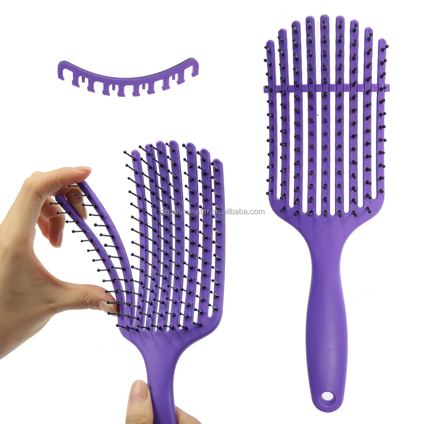 Индивидуальный логотип 9 линий Гибкая расческа зубная термостойкая нейлоновая щетина для расчесывания волос