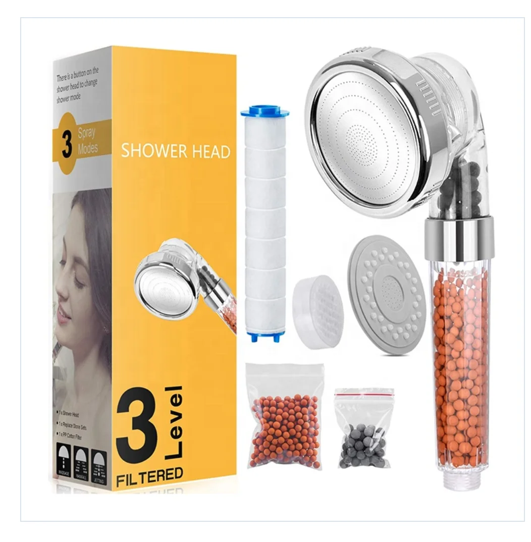 water saving Shower Head filter Calcium sulfite remove chlorine