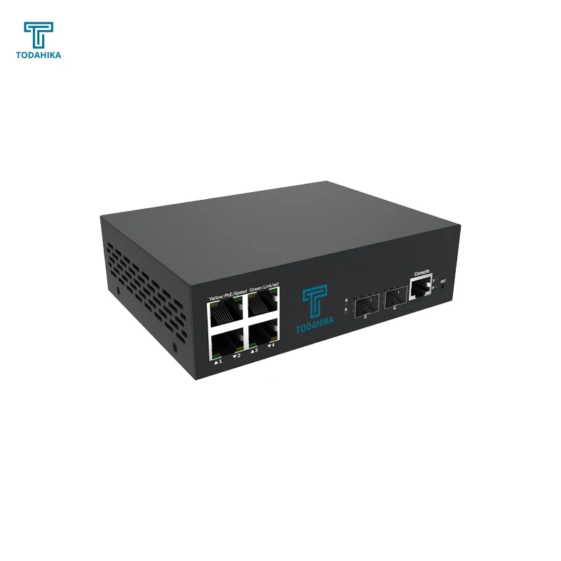 SSH Server and IPv6 Management 2 x Gigabit SFP and 4 x 1000Base-T Layer 2 Managed Ethernet Switch