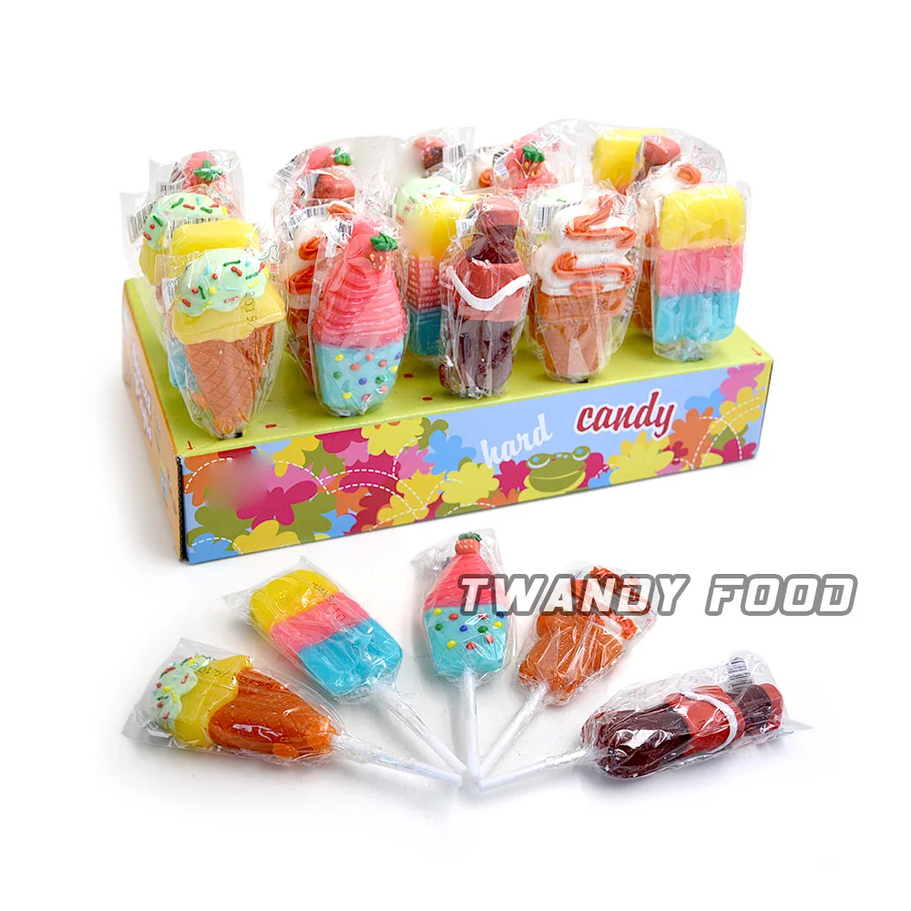 2019 Halal chocolate Flavor ice cream shape lollipop