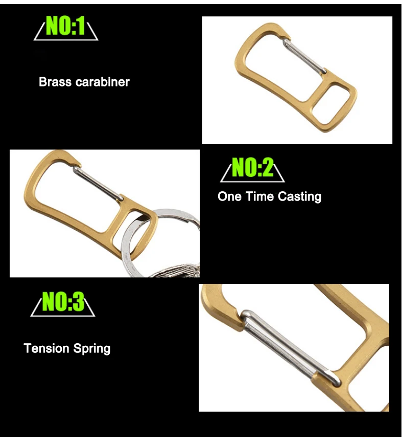 Наружная латунная пряжка для повседневного использования, многофункциональный высококачественный пружинный крючок, спортивный портативный брелок для ключей, карабин