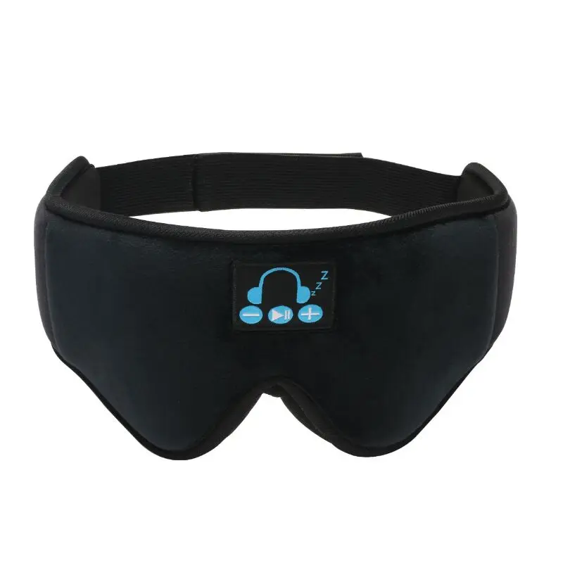 Long Play Time Headphones 3D Sleepmask 5.0 Wireless Music Blindfold, Headsets with Microphone Handsfree
