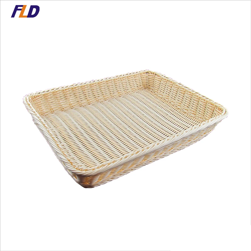Оптовая продажа, пластиковая плетеная корзина для хранения хлеба, фруктов, овощей, полка для супермаркета