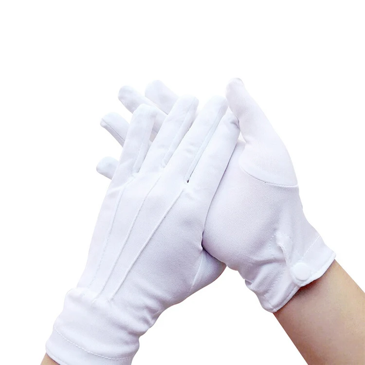 Cheap Comfortable Breathable Jeweled Gloves Anti-Slip Cotton Ceremonial White Gloves