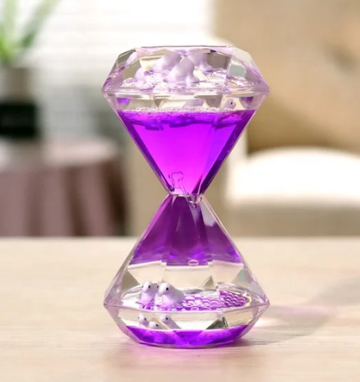Creative Double Color Floating Liquid Oil Acrylic Hourglass Liquid Visual Movement Hourglass Timer Home Decoration Gift Decor