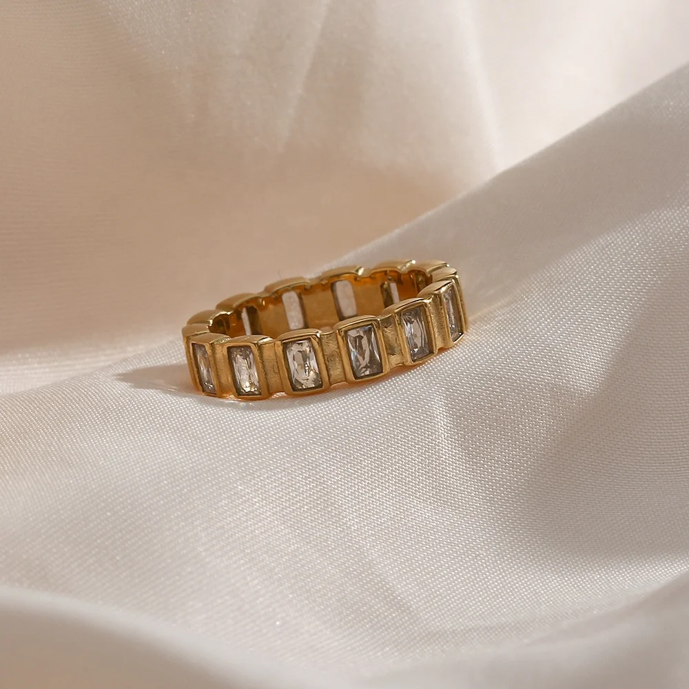 Винтажное позолоченное кольцо из нержавеющей стали PVD 18K ювелирные изделия для