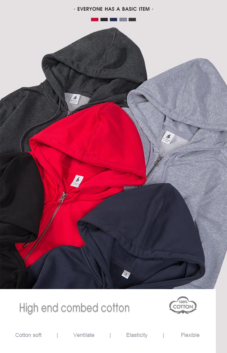 Cheap Hoodies Zip up Hoodies Black for Men Polyester / Cotton Plain Dyed OEM Service Waterproof Plus Size Quick Dry Custom