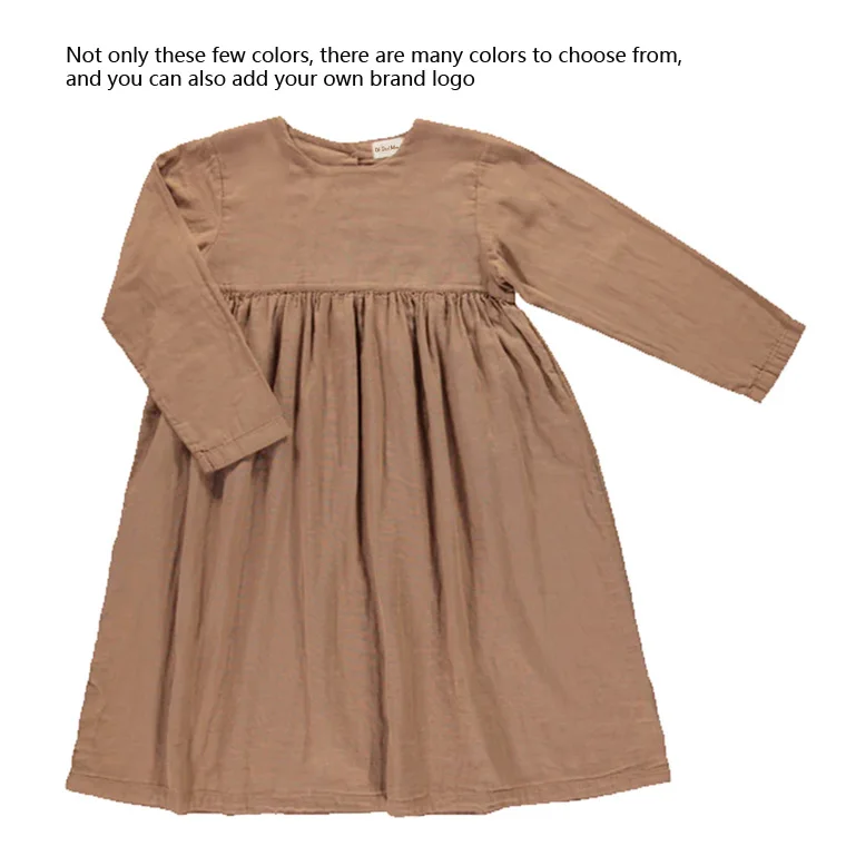 newborn cotton dress toddler dress spring and autumn baby party long sleeved round neck baby gauze dress