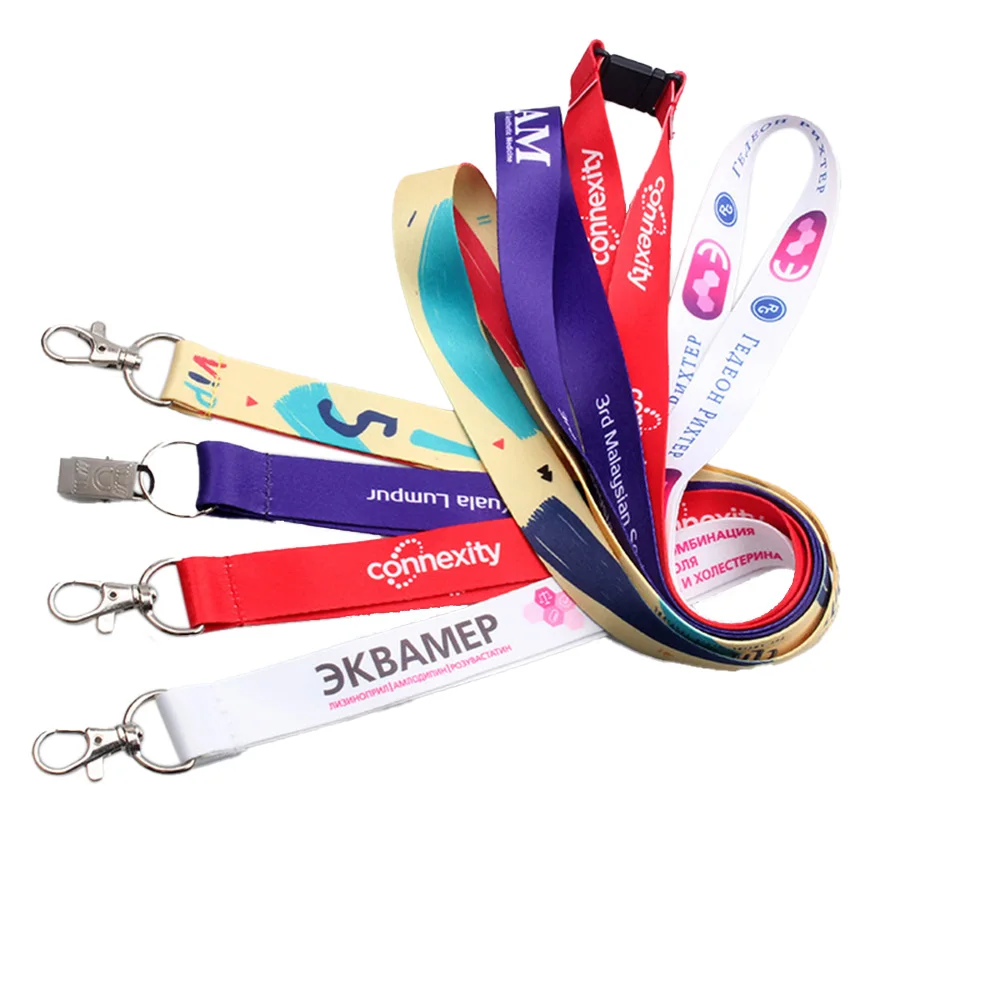 No Minimum Order Wholesale Mobile Phone Lanyard Sublimation Printed Lanyards With Logo Custom And Id Badge Holder