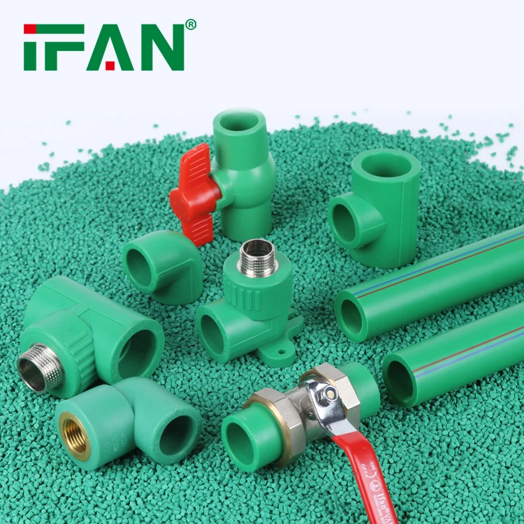 IFAN PPR Pipe Fitting 20-110mm Thread Socket Tee Elbow Plastic Green PPR Fittings For Water Pipe