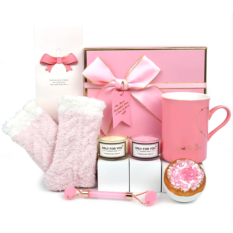 Unique Birthday Gifts Sets for Mom Relaxing Spa Get Well Soon for Women Ceramic Marble  Mug Set Gift Box