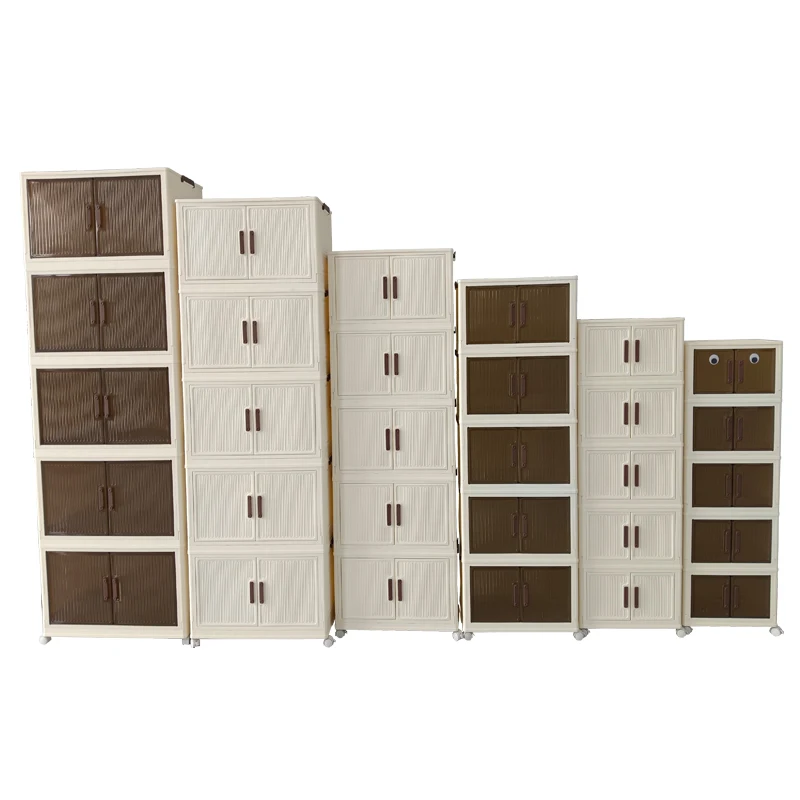 Popular PP Plastic Storage Cabinets With Wheels For Multi-use
