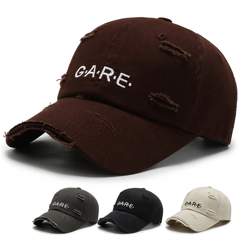 Korean Version High Quality Custom Unisex Adjustable Washed Distressed Baseball Hat  Outdoor Leisure Shade Breathable  gorras