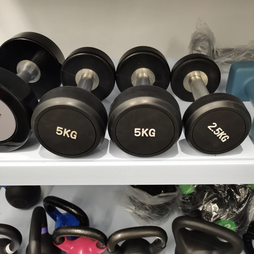 Commercial Quality Strength Training Use 5 KG Round Head Rubber Dumbbells for Fitness