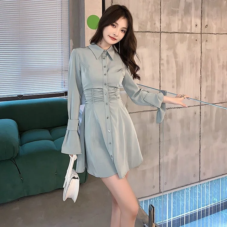 2021 Wholesale New Design Women Fashion Long Sleeve Midi Dress Ladies Casual A-line Elegant High Quality Dress