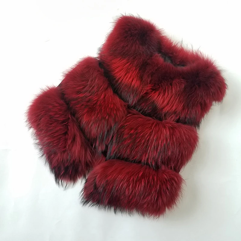 
Fur Vest Women Winter Raccoon Fur Gilet Real Fur Waistcoat 