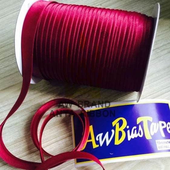
in china wholesale polyester Satin Bias Tape Single folded Bias Binding Tape yiwu market ribbon and laces designs 