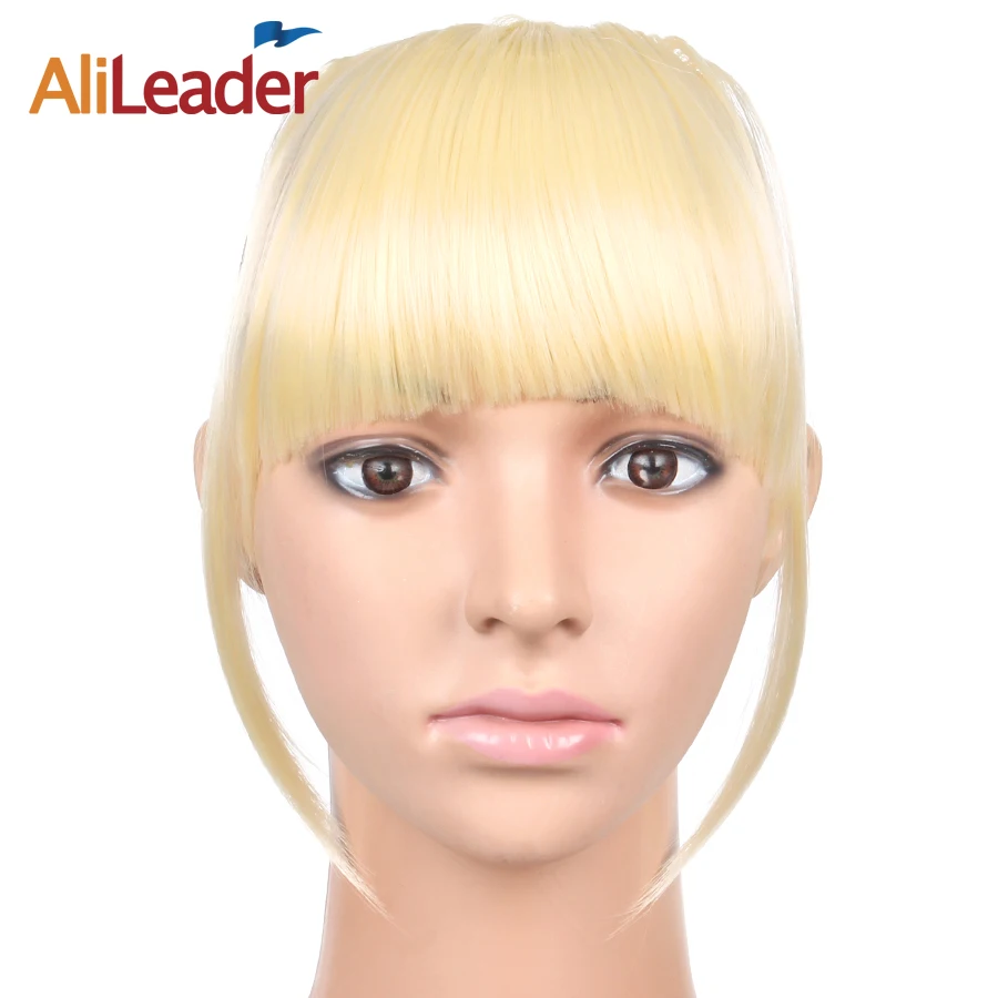  Оптовая цена прямая передняя аккуратная челка AliLeader с зажимом синтетические
