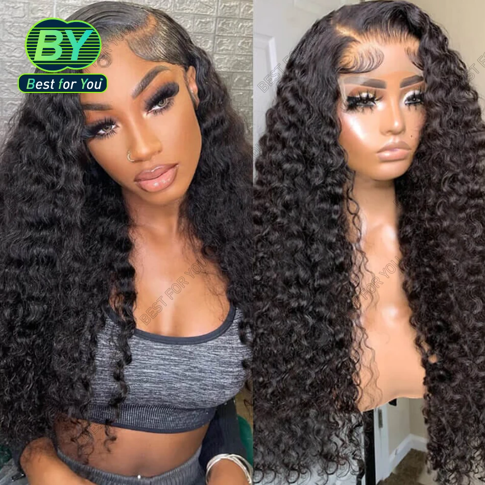 Pre-bleached Knots Deep Wave HD Lace Closure Wig 180% Density 6by5 Pre-cut Lace Wear & Go Glueless Wig