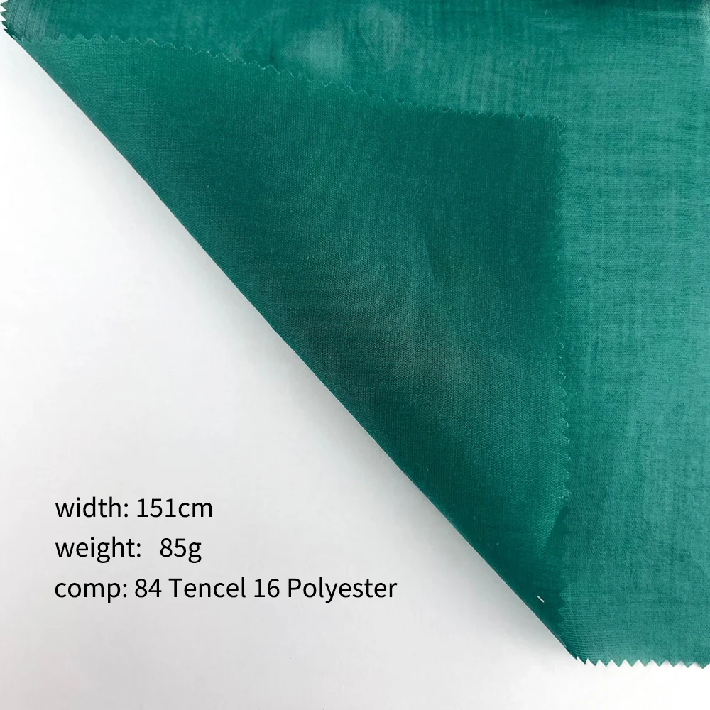 Textile Silk Chiffon Fabric 85gsm 84 Tencel 16 Polyester Summer Chiffon Shirt Fabric Sunscreen Clothing Lyocell Fabric