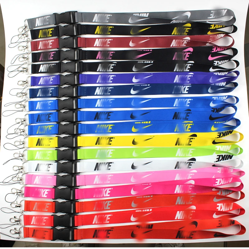 18 colors fashion brand custom LOGO lanyard ID card badge holder keychain car key chain neck strap sublimation polyester