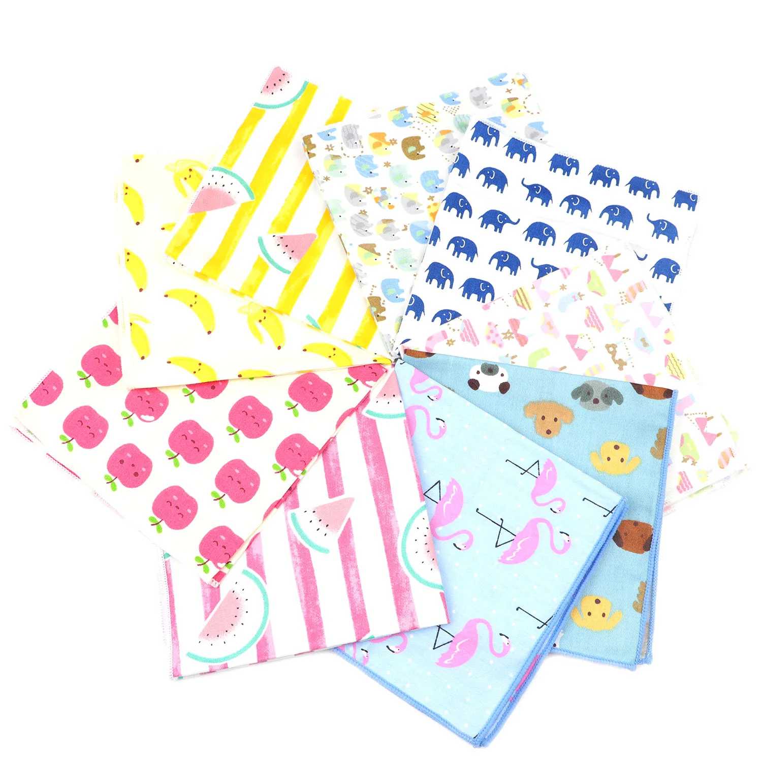 Новый носовой платок с принтом в виде фруктов и животных из 100% хлопка для мужчин женщин свадьбы Карманный квадратный подарок взрослых качественный