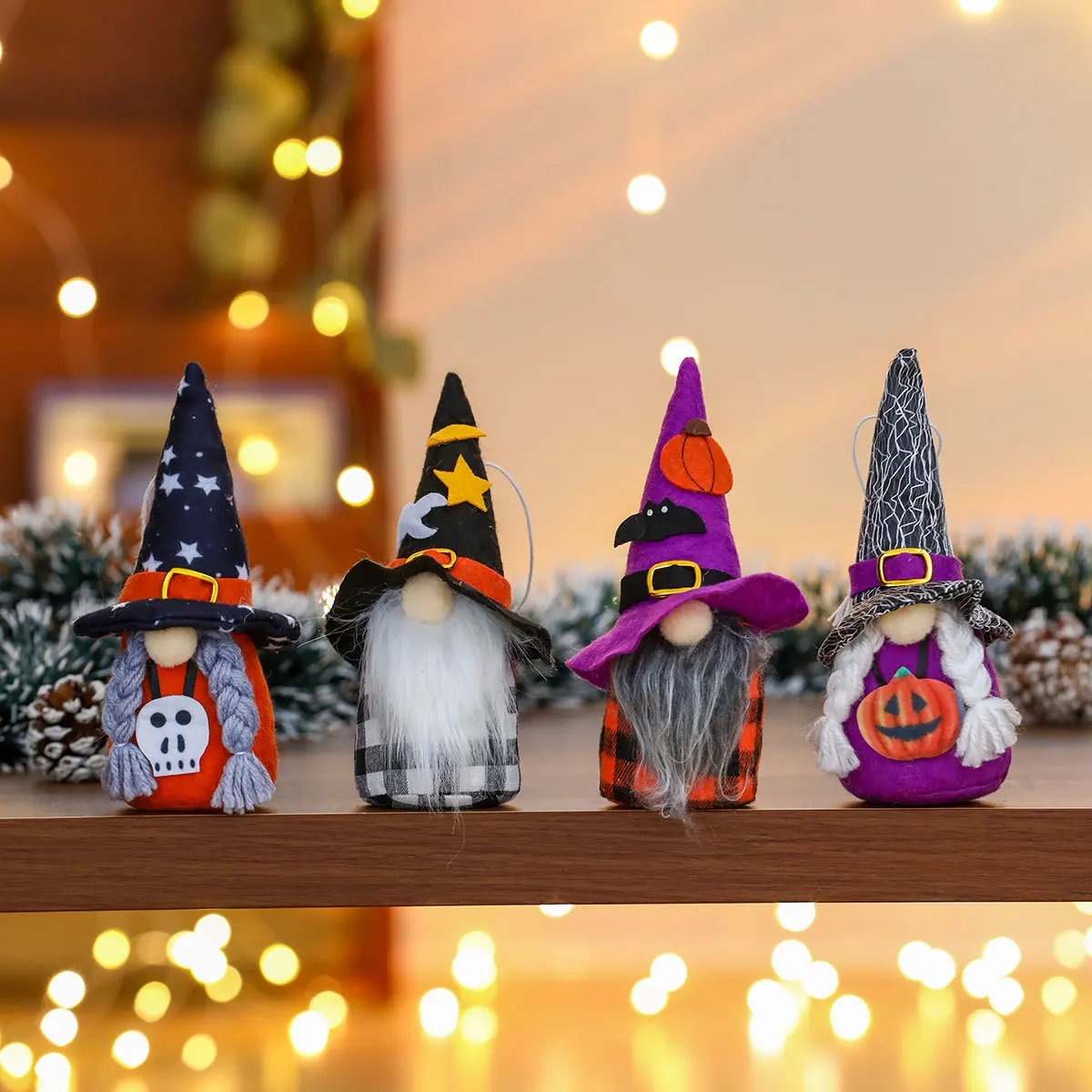 New Cross-border Halloween Arrangement Props Doll Doll Pendant Decorations Halloween Witch Doll Ornaments