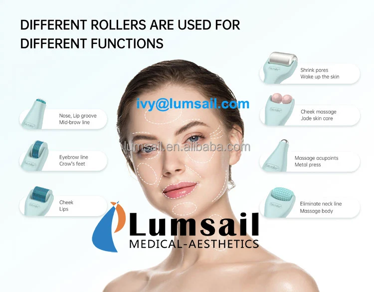 Facial Massage Roller 10 in 1 Micro Needle Derma Roller OEM Factory