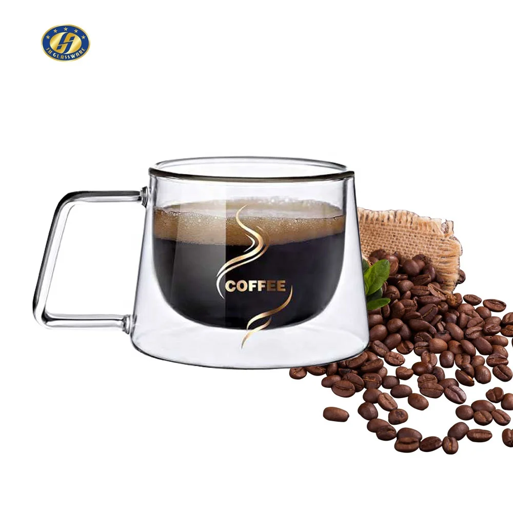 Многоразовая чашка для кофе из боросиликатного стекла ручной работы, посуда для напитков, стакан с двойными стенками, стеклянные кофейные чашки