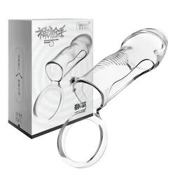 Взрослые мужские удлиненные смелые пенис прозрачные силиконовые Кристальные секс-игрушки Мастурбация Задержка Блокировка эссенция презерватив