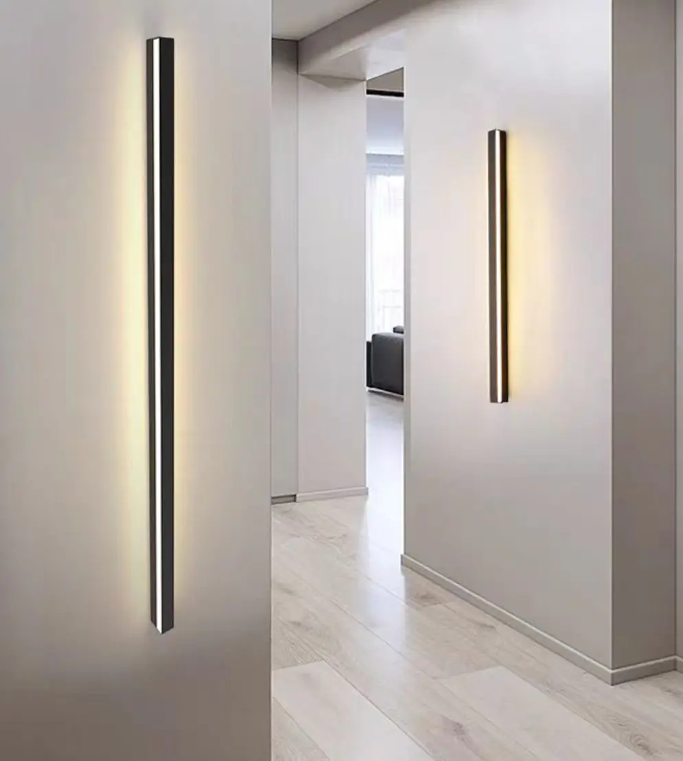 Современный 110 В Светодиодный линейный настенный светильник новый дизайн освещения для домашнего офиса внутреннего спальни алюминиевый ПК в черно-белом