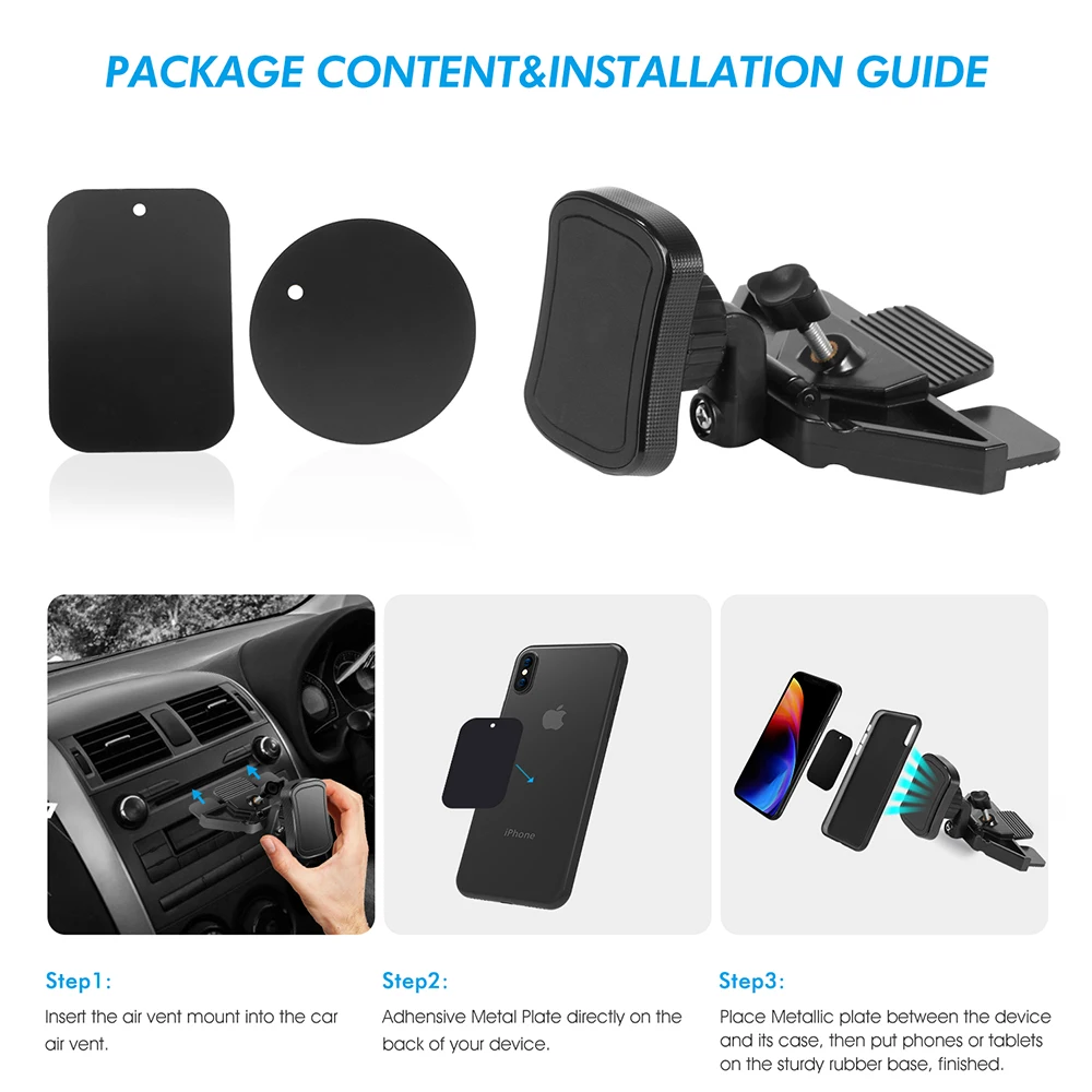 Phone Mount Tablet Holder Universal Car Phone Holder CD Slot 360 Rotating Mobile Phone Holder Car Mount