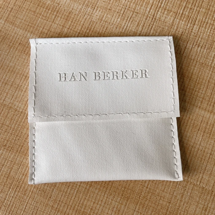 leather pouches leather faux velvet bag jewelry pouch jewelry bag cream white color with printed logo flap pouch