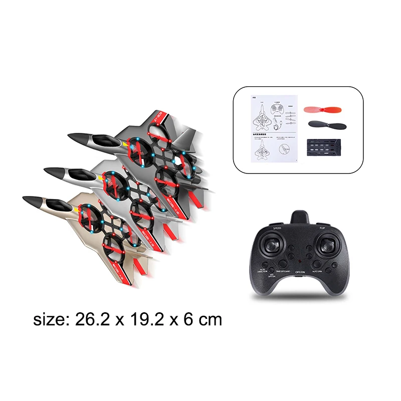 Remote Control 2.4G Glider EPP Foam Flying Helicopter Jet with Lights RC Fighter Toys