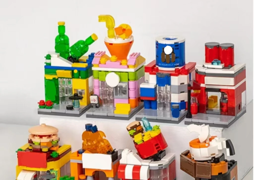 Leguoguo City Building Block Sets Candy Burger Cola Shop Streetscape Girls Diy Toy Set 8 In 1 Toy Kids