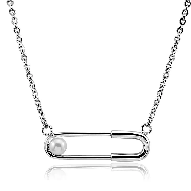 Femme Collier Gold Silver/Gold Necklaces Paper Clip Pearl Statement Pendant Chokers Women Jewelry Mujer Wholesale