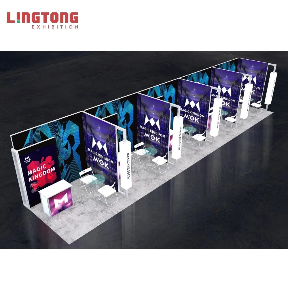 Newest design customized 80mm aluminum extrusion fabric frame booth stand  for tradeshow and technical show