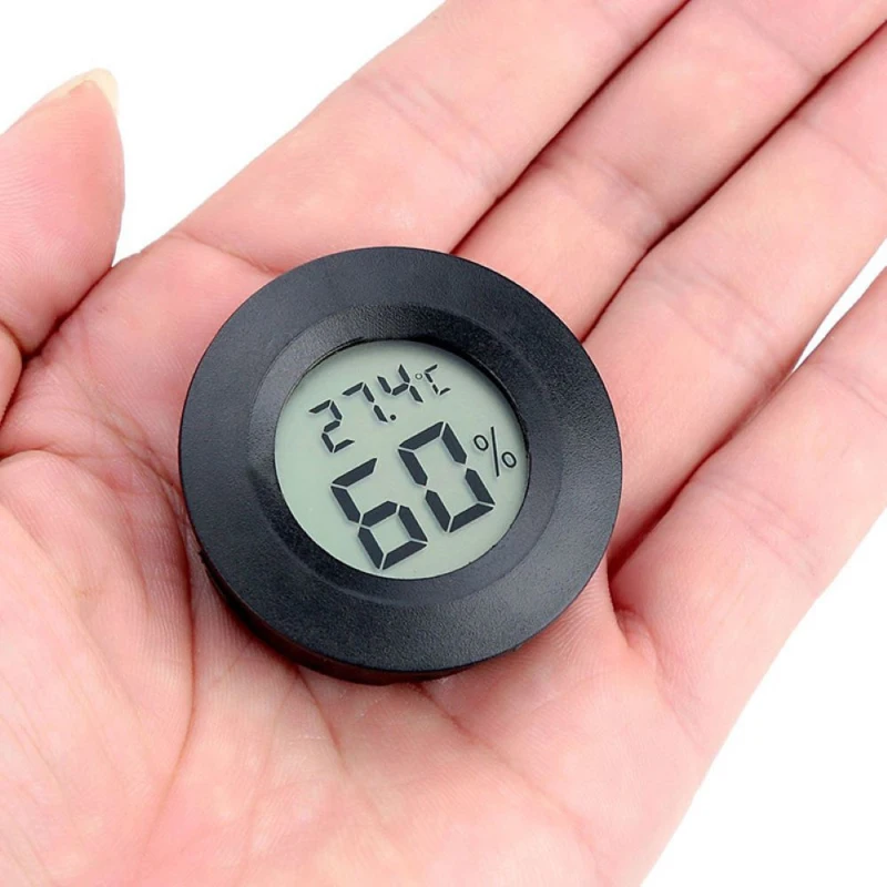 Household Mini LCD Display Thermometer Hygrometer Practical Digital Indoor Round Thermometer Temperature Humidity Meter Detector