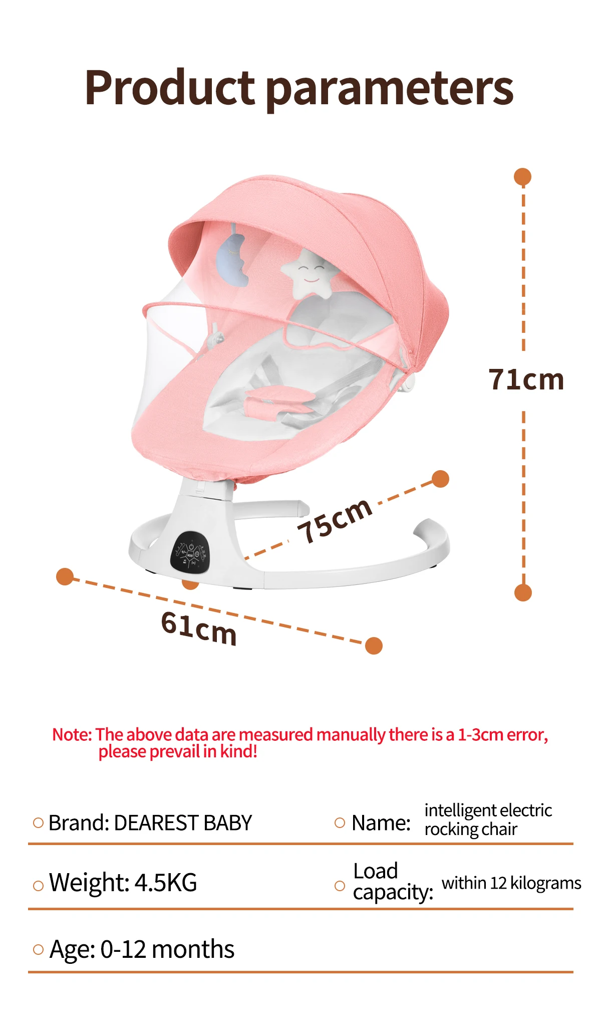 Baby Swing for Infants Electric Bouncer for Portable Swing For Baby Boy Girl Remote Control Baby Rocker