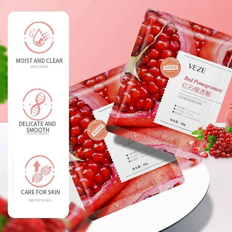 OEM VENZEN Private Label Orange Kiwi Blueberry Red Pomegranate Natural Organic Skin Care Whitening Moisturizing  Facial Mask