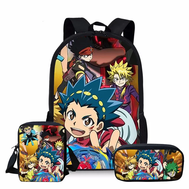 
Game Anime Beyblade Burst Print School Bag Sets Teenage Boys Cool Cartoon Kids Schoolbags Children Bookbags 