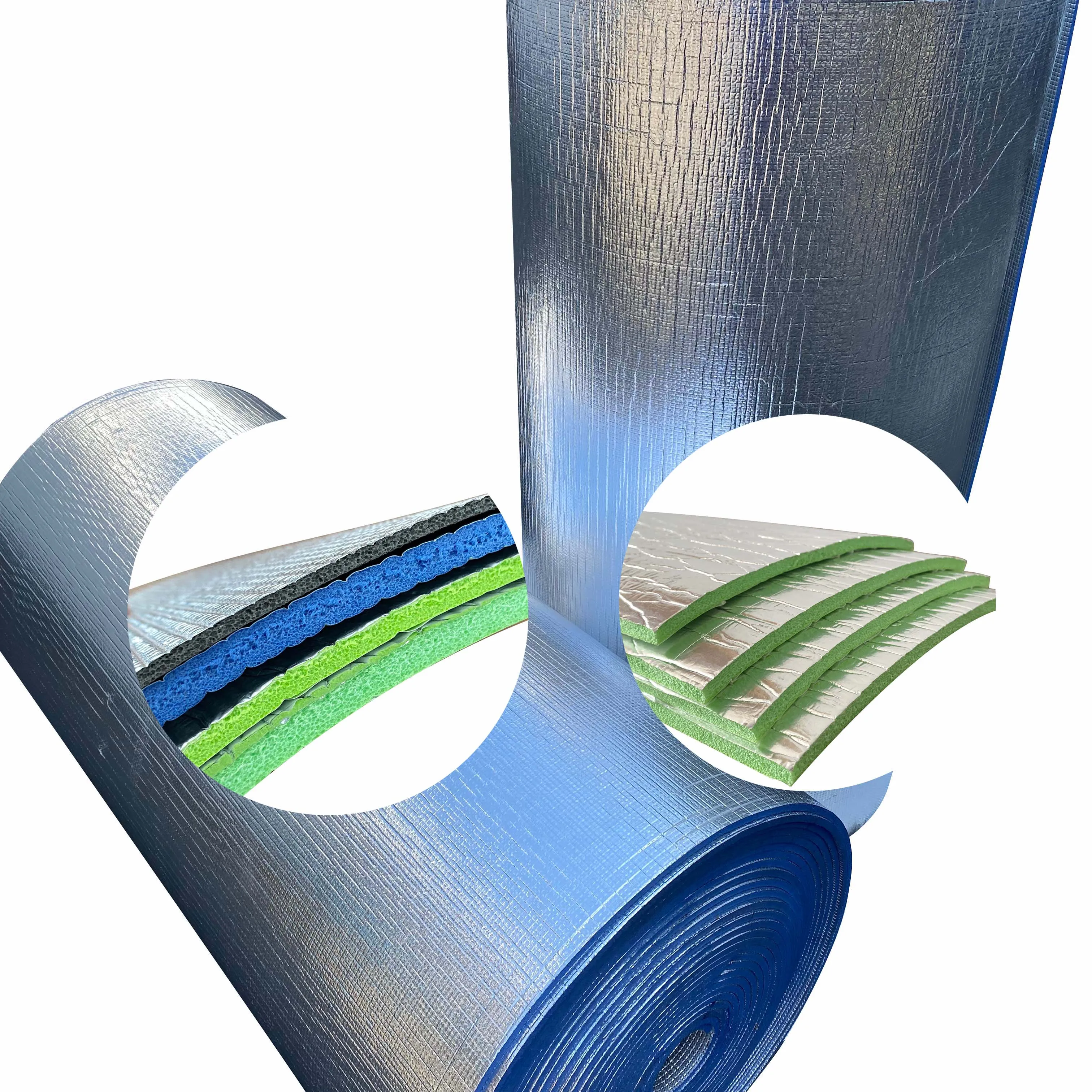 Reflective insulation rolls foam core radiant barrier 4mm aluminum xpe foam insulatioin heat cold shield thermal foil insulation