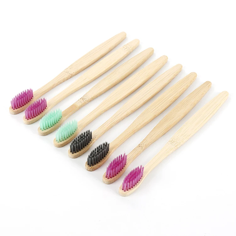 Bulk cheap price disposable  bpa free 10 pack travel soft bamboo toothbrushes