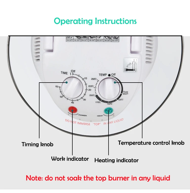 WONDERFUL Halogen electric convection oven 12 liters 1100 watts including 3 accessories halogen glass visible air fryer