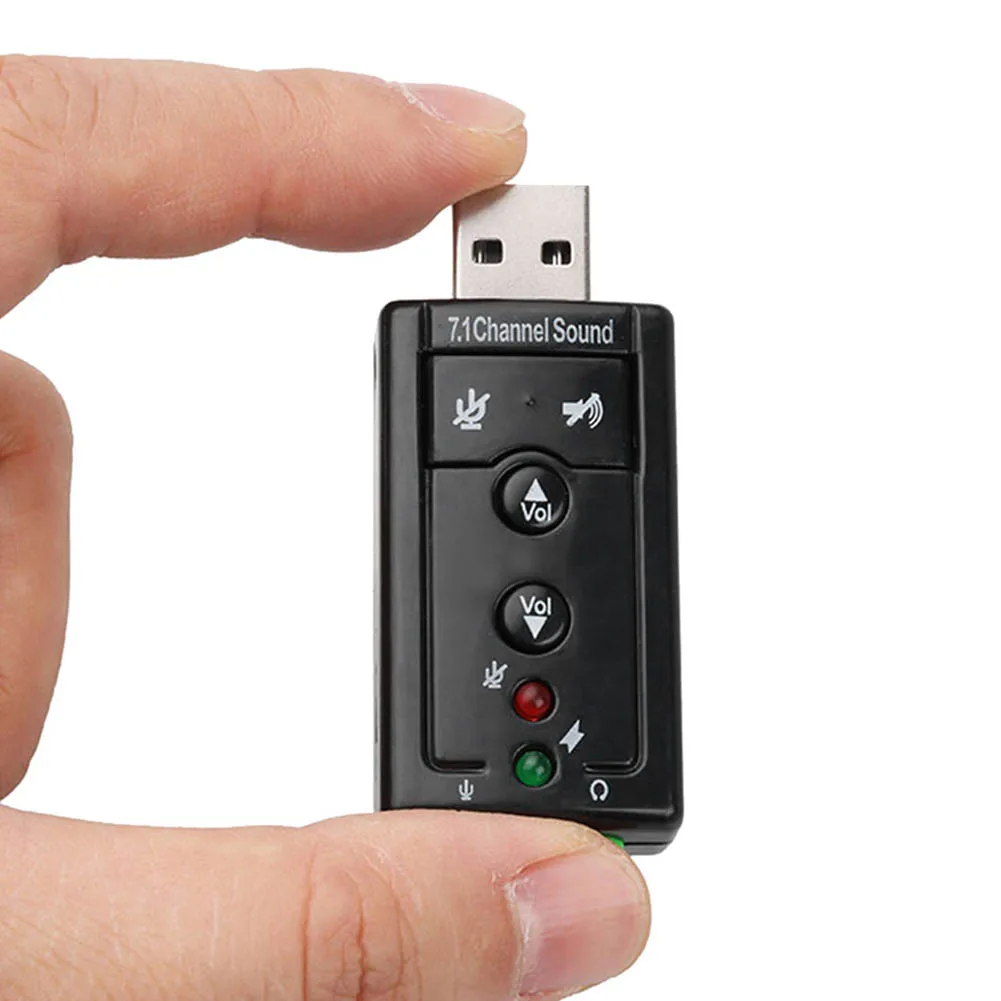 New Virtual 7.1 Channel Sound Card External USB 2.0 Audio Mic Speaker Adapter Microphone Stereo 3.5mm Jack Headset Sound Card