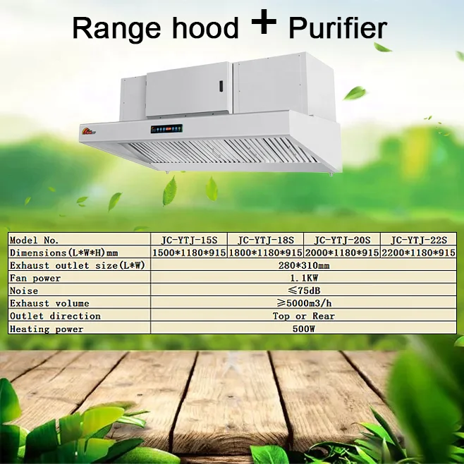 Ductless Commercial Kitchen Hood Manufacturer Custom or Standard  Commercial Kitchen Industrial Automatic Cleaning Range Hood