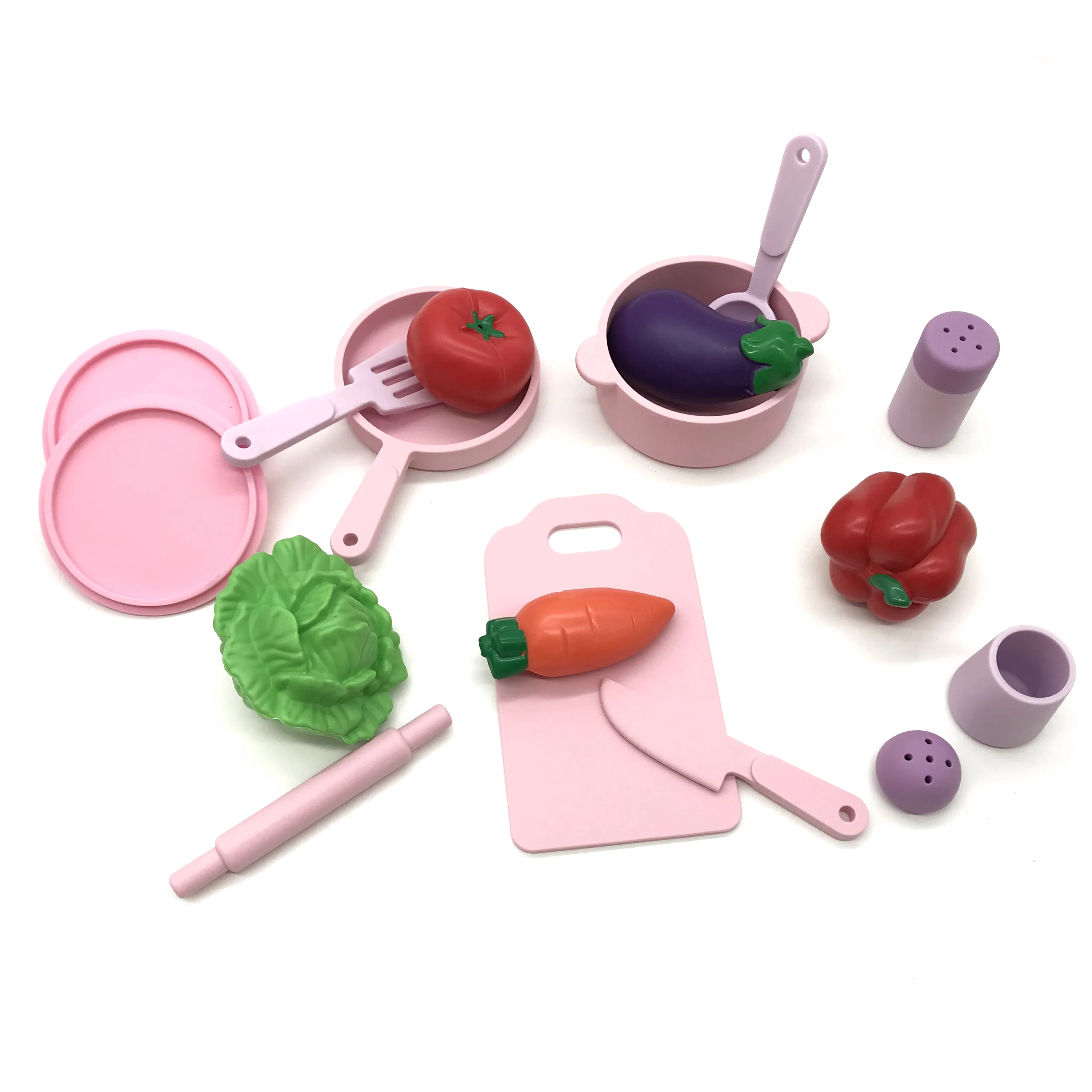 NEW CPC Passed Kids Play Silicone Kitchen Bakeware Toys Accessories Set, Children Pretend Cooking Role Playing Game