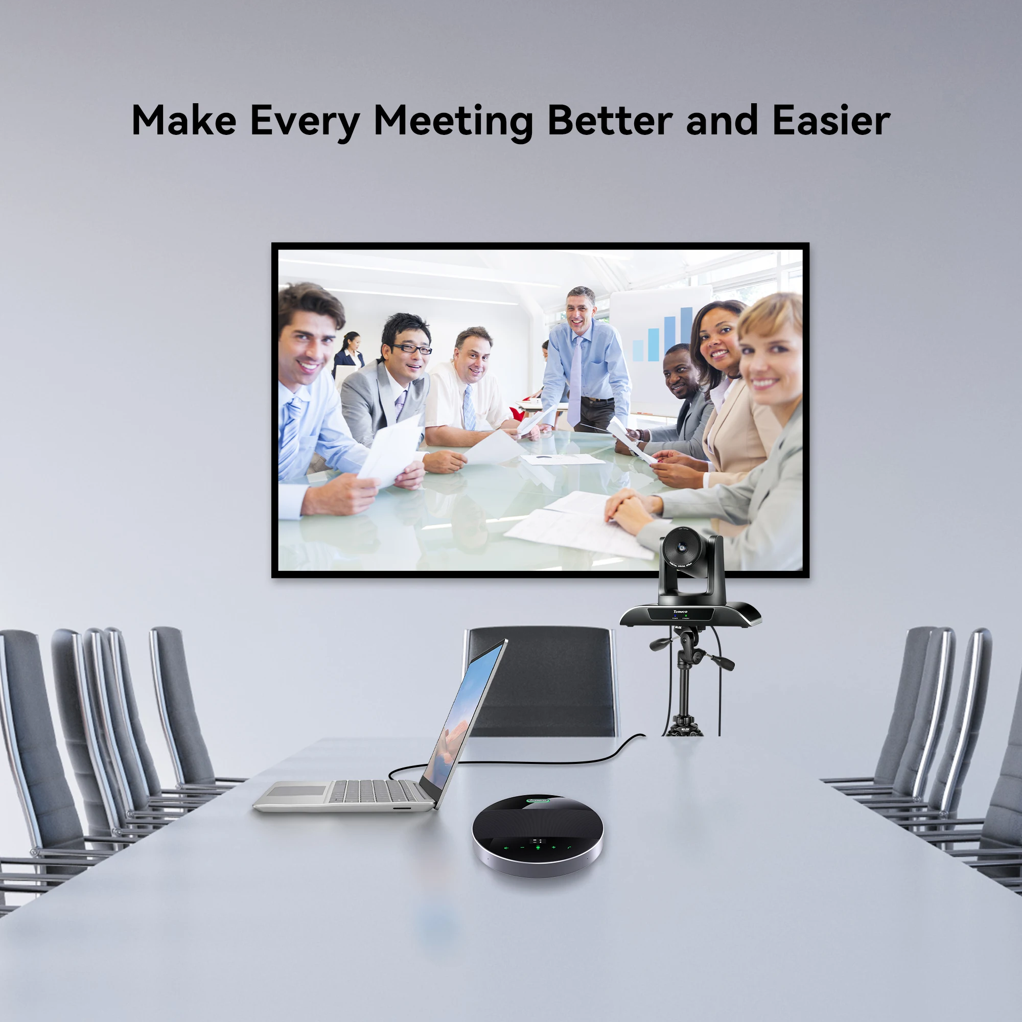 Best-seller Video Collaboration System with 1080P60FPS 3X Optical Zoom USB3.0 HDM1 PTZ Camera and Wireless BT Speakerphone