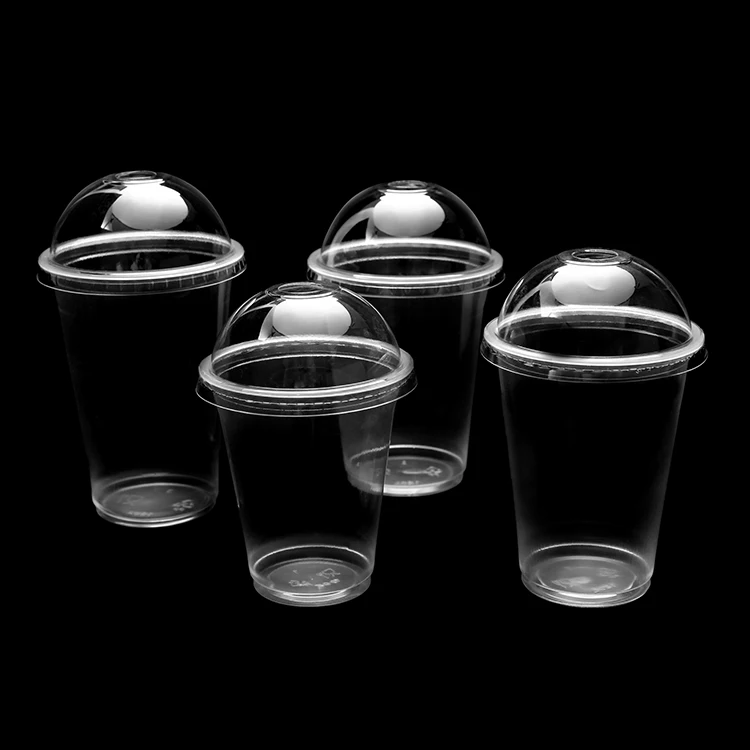 Custom Logo Printed Clear 12, 14,16,oz PP PET Transparent Disposable Plastic Boba Juice Cup With Lid Take Away