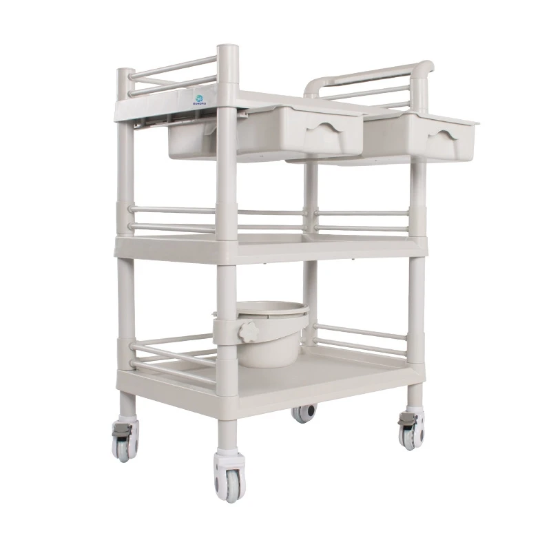 hospital medical use ABS medical trolley anesthesia medicine trolley drug delivery mobile cart on sell